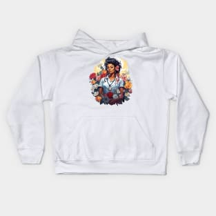 Black Nurse #8 Kids Hoodie